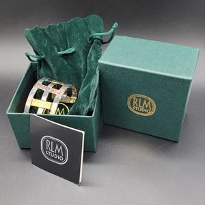 RLM Studio Copper Sterling Silver and Brass Woven Cuff Bracelet